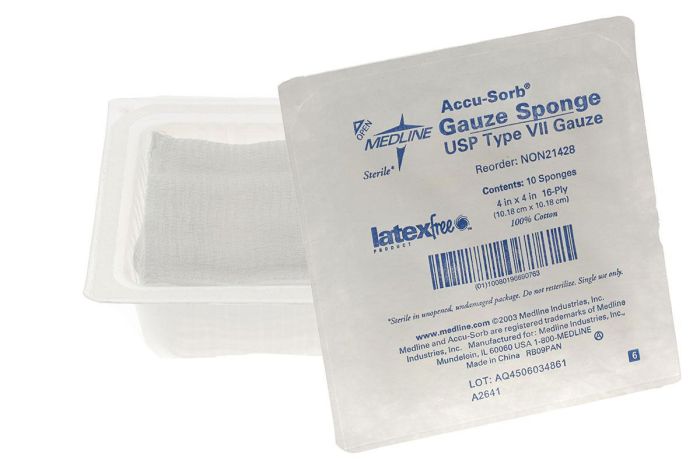 Medline Gauze Sponge Type VII 4" x 4" 10 NON21428H