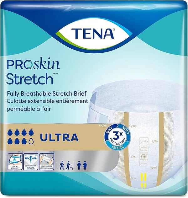 TENA Stretch Ultra Brief, L / XL, Heavy Absorbency, 36 ea.