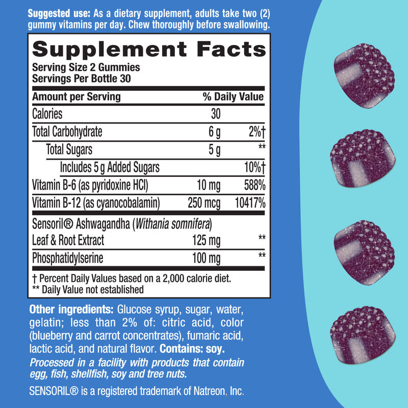 Vitafusion Ashwagandha Blueberry Gummies 60CT