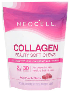 NeoCell Collagen Beauty Soft Chews, colágeno tipo 1 y 3, ácido hialurónico, vitamina C