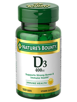 Nature's Bounty Vitamin D3 400 IU 100 Tablets