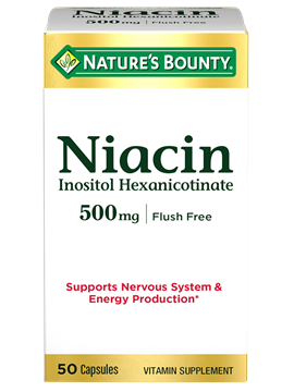 Nature's Bounty Niacin 500 mg Capsules