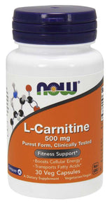 Now Carnitine 500mg 60 Vegetable Capsules