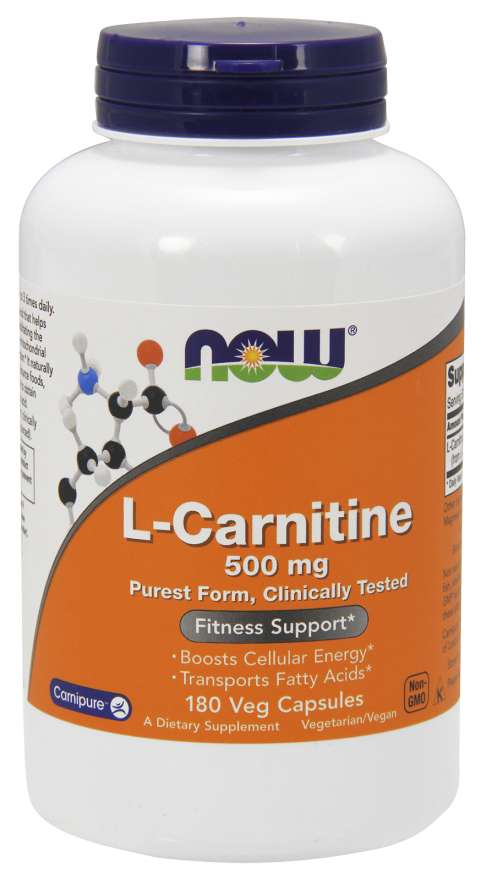 Now Carnitine 500mg 60 Vegetable Capsules
