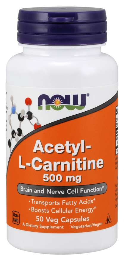 Now Acetyl L-Carnitine 500mg 100 Vegetable Capsules