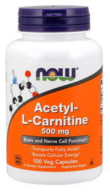 Now Acetyl L-Carnitine 500mg 100 Vegetable Capsules