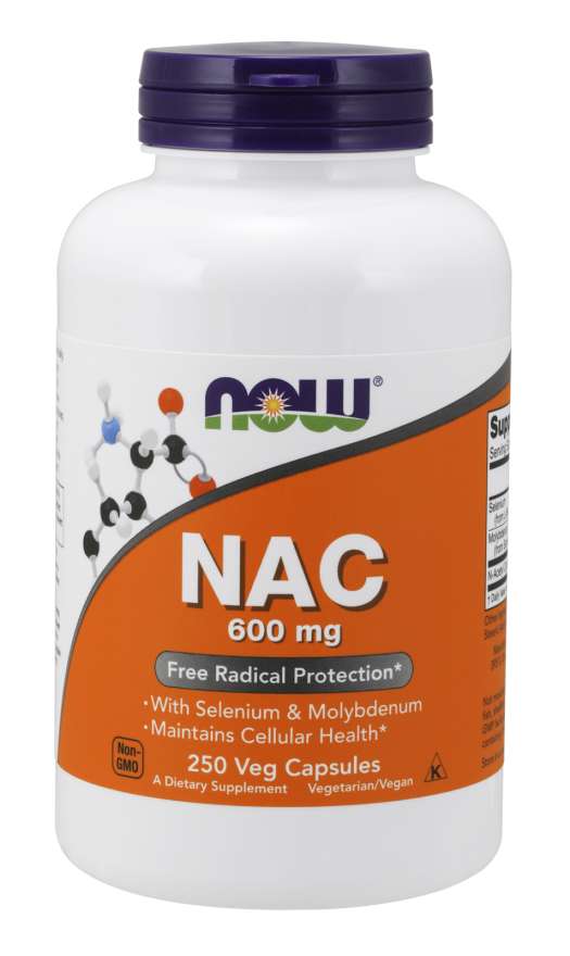 Now Nac-Acetyl Cysteine 600mg 250 Vegetable Capsules