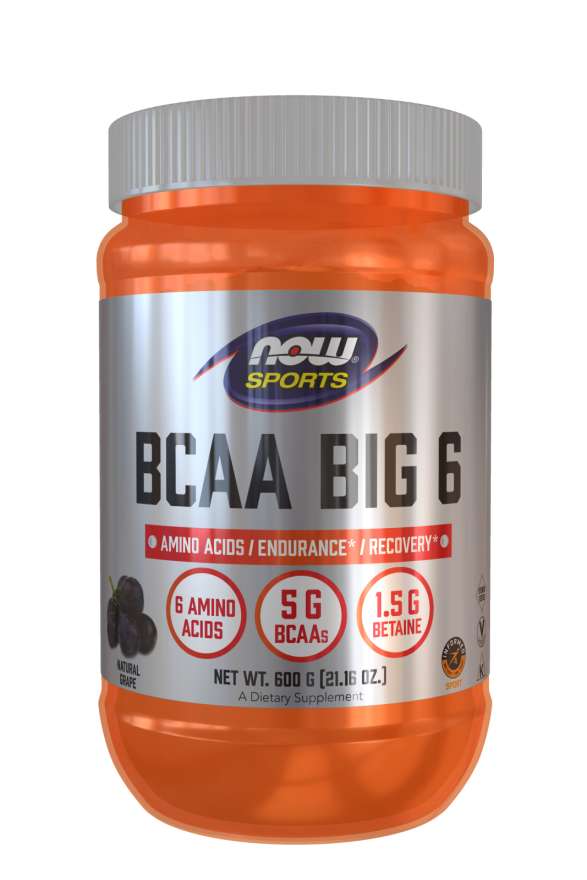 Now Sports Bcaa Big 6 Powder - Grape Flavor 600 G