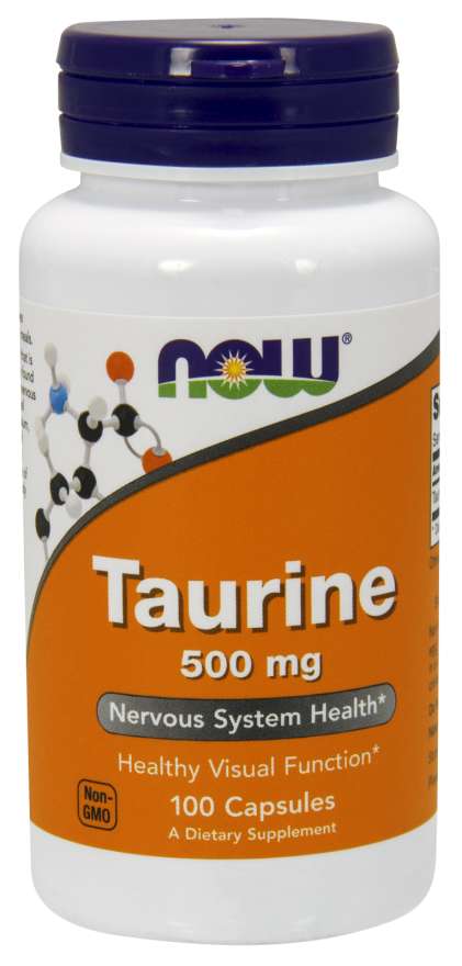 Now Taurine 500mg 100 Vegetable Capsules