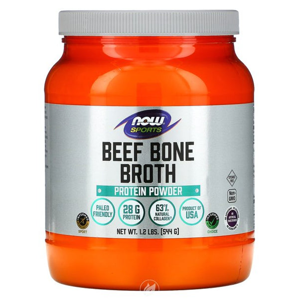 Now Sports Beef Bone Broth Powder 1.2 Lbs