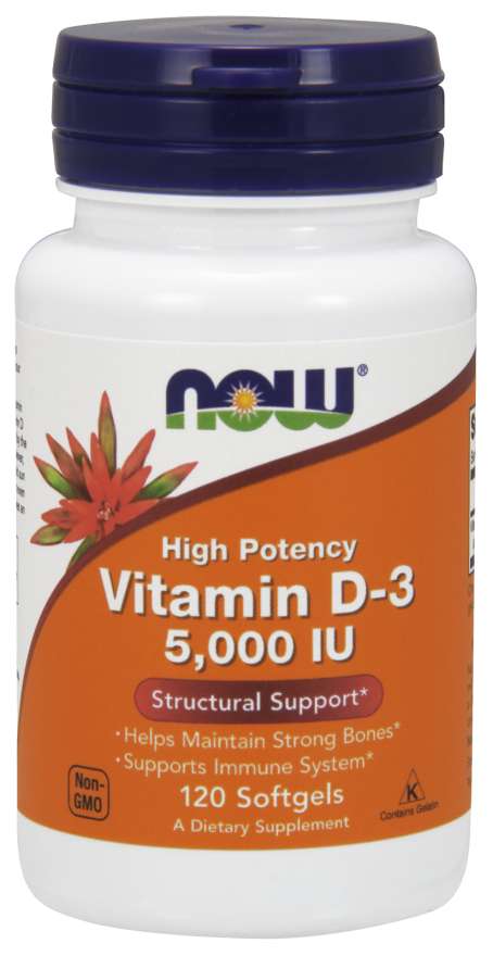 Now Vitamin D-3 5000 Iu 120 Softgels