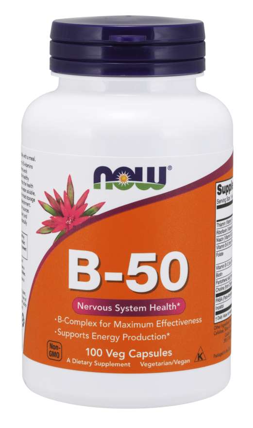 Now Vitamin B-50 mg 100 Veg Capsules