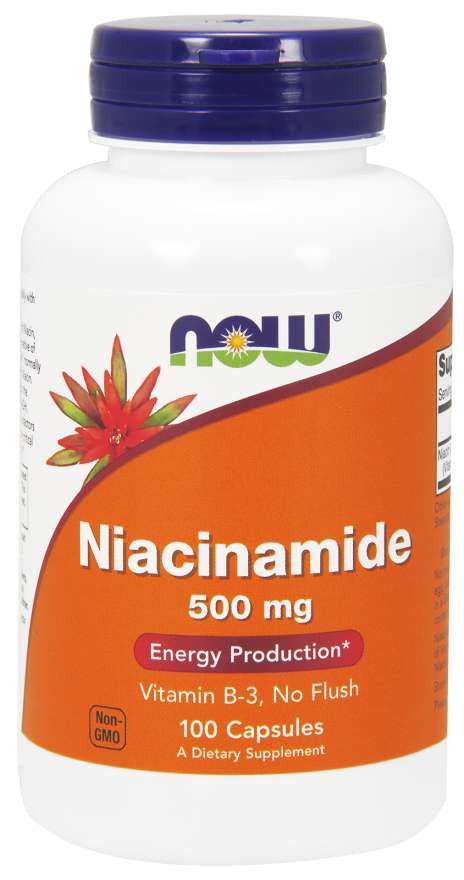 Ahora cápsulas de vegetales niacinamida 500mg 100