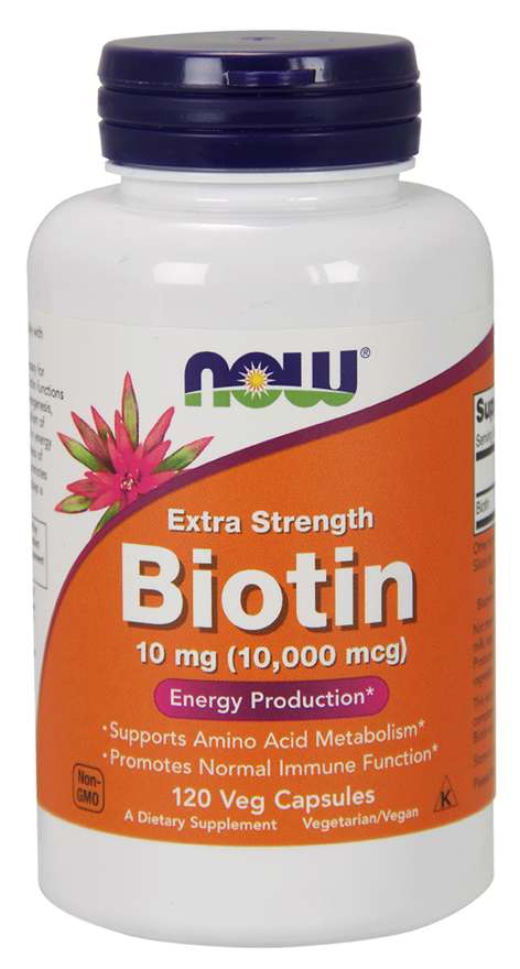 Now Biotin 10mg (10000Mcg) Vegetable Capsules