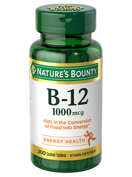 Nature's Bounty Vitamin B-12 1000 mcg 200 Coated Tablets
