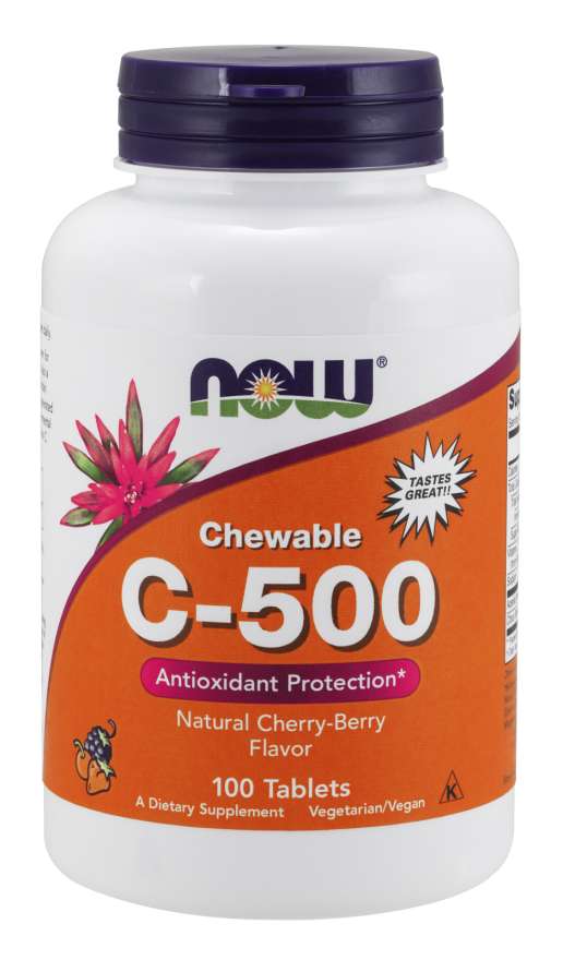 Now Vitamin C-500 100 Chewable Tablets Cherry
