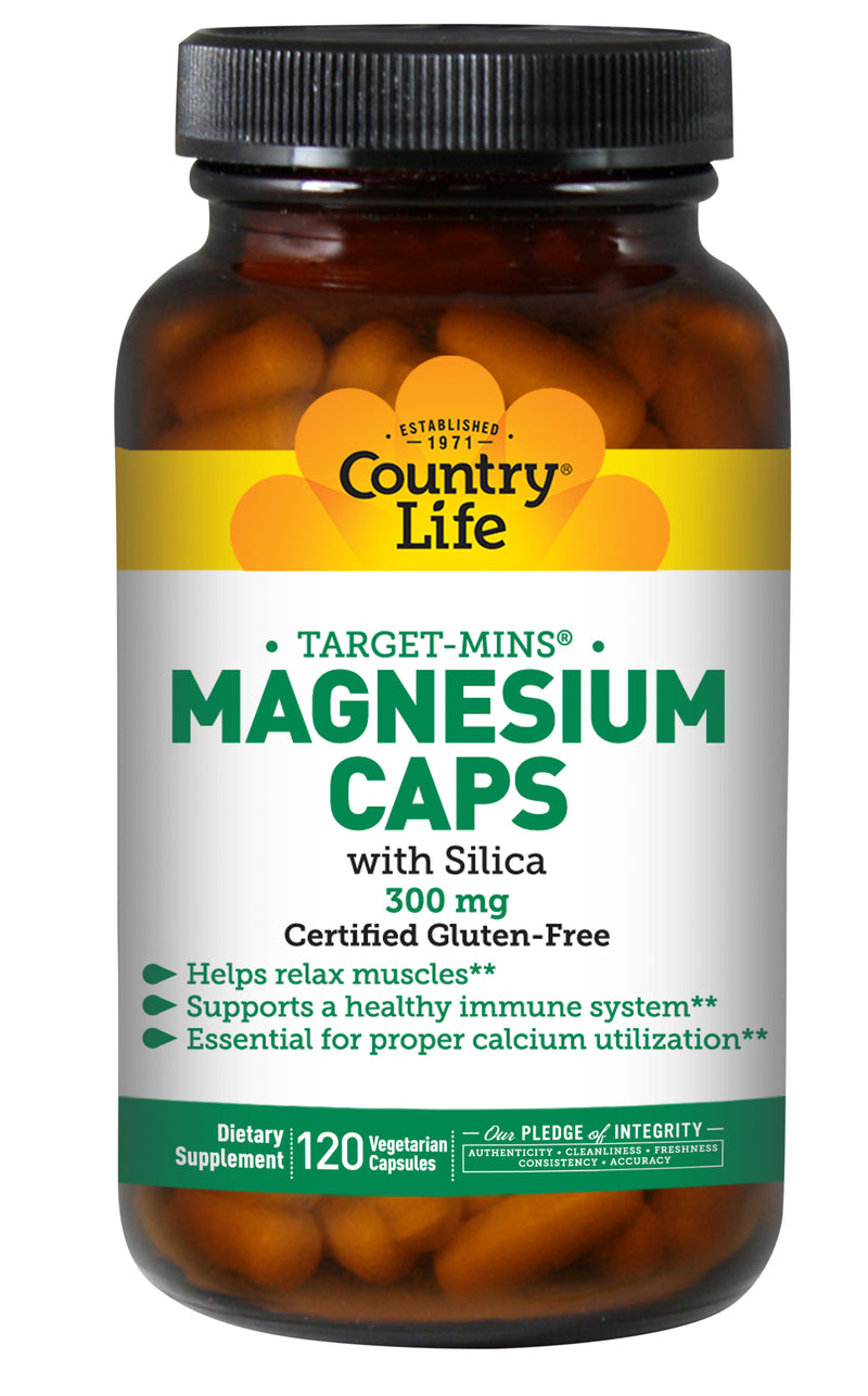 Country Life Magnesium Caps with Silica 300 mg 120 Caps