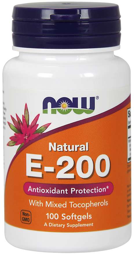Now Vitamin E-200 With Mixed Tocopherols 100 Softgels