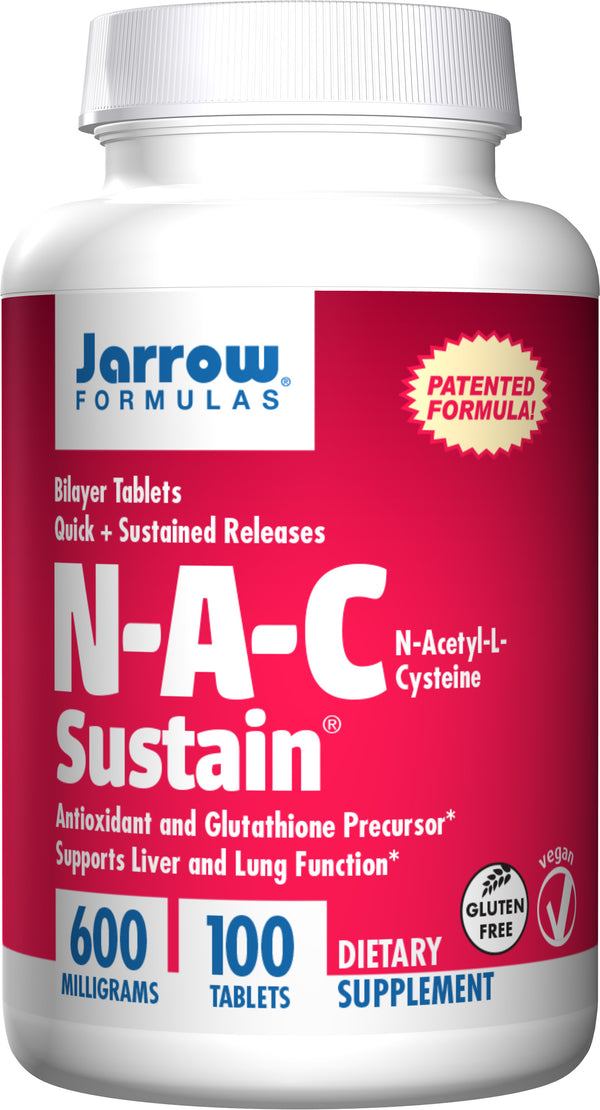 Jarrow Formulas NAC (N-Acetyl-L-Cysteine) Sustain 600 mg Tablets