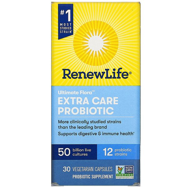 Renew Life Ultimate Flora Extra Care Probiotic 50 Billion 30 Vegetable Capsules