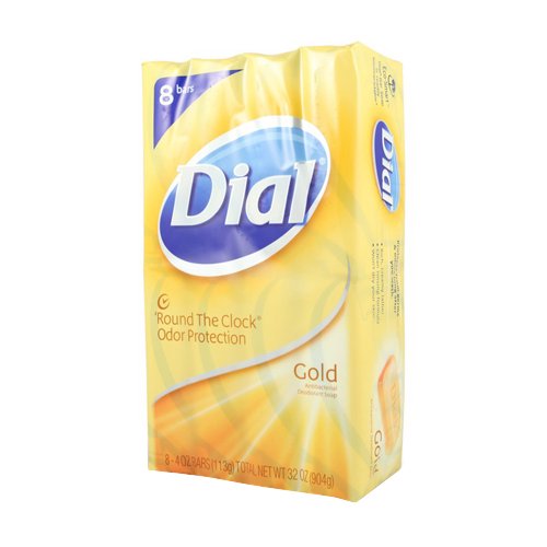 Dial Antibacterial Deodorant Bar Soap, Gold, 4 OZ, 8 Bars