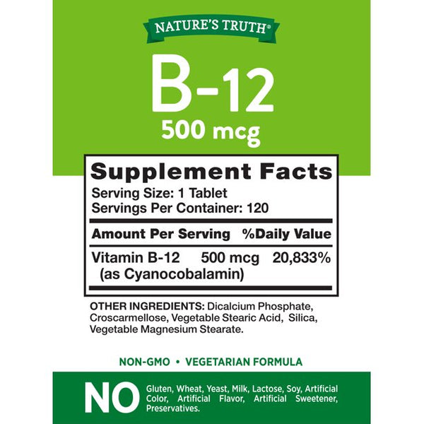 Nature's Truth B-12 500 mcg 120 Tablets