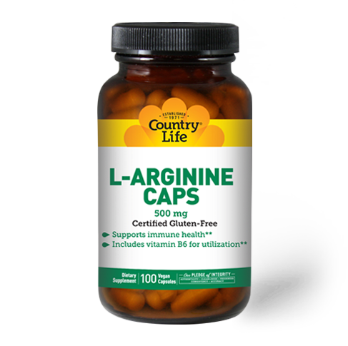 Country Life L-Arginine 500 mg 100 Vegan Capsules
