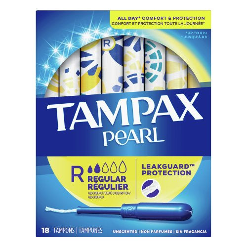 Tampones de plástico tampax sin perfume, absorción regular 18 ea