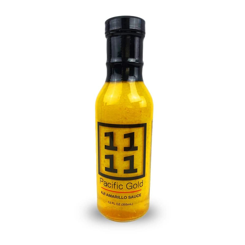 1111 Pacific Gold Aji Amarillo Salsa de pimienta peruana amarilla suave 12 oz.