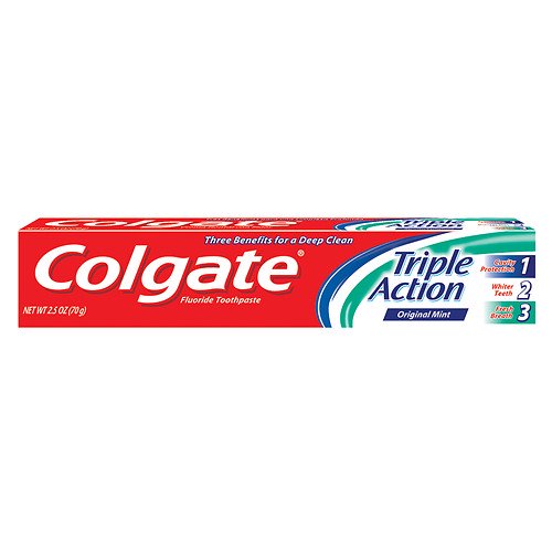 Colgate Triple Action Pasta de dientes, Menta original, 2.5 oz