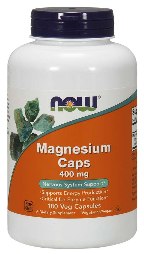 Now Magnesium 400mg 180 Vegetable Capsules