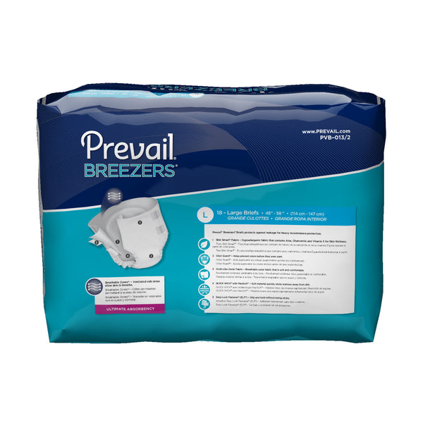 Prevail Breezers Incontinence Breifs, Ultimate Absorbency, L, 18 count