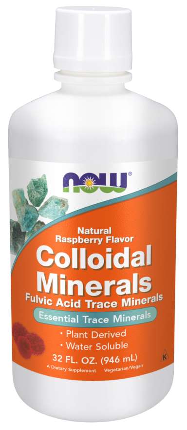 Now Colloidal Minerals 32 Fl Oz Raspberry Flavor