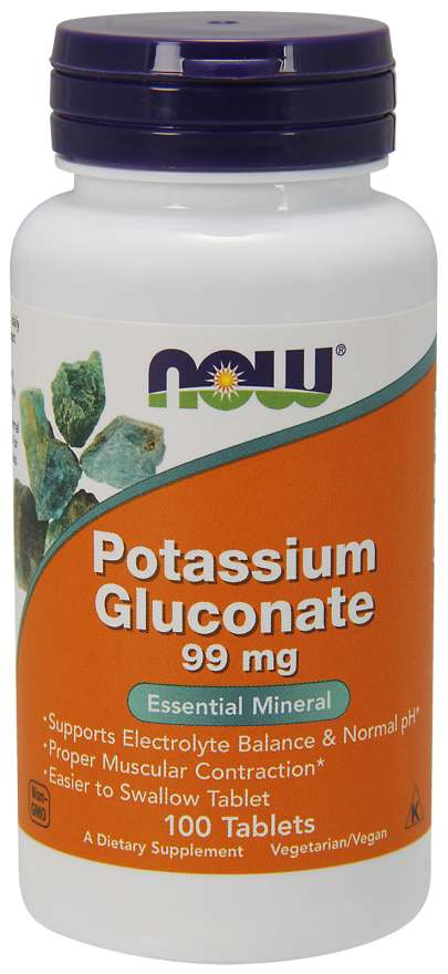 Now Potassium Gluconate 99mg 100 Tablets