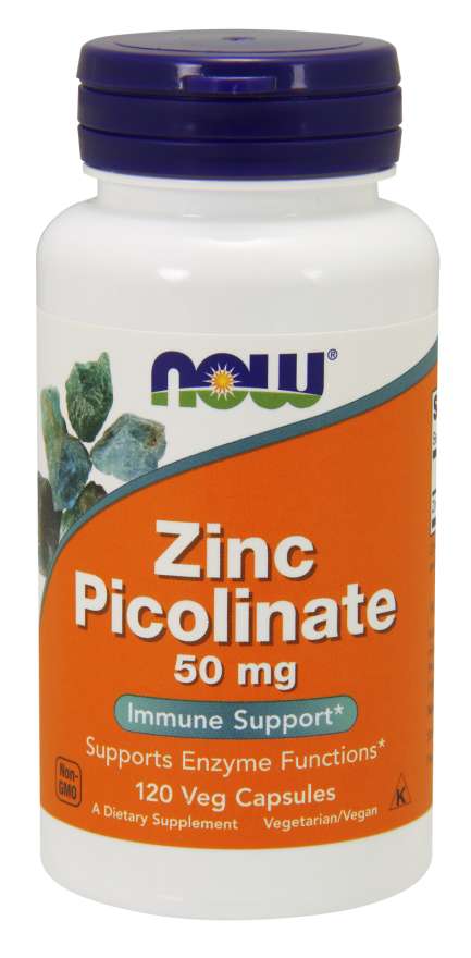 Now Zinc Picolinate 50mg 120 Vegetable Capsules