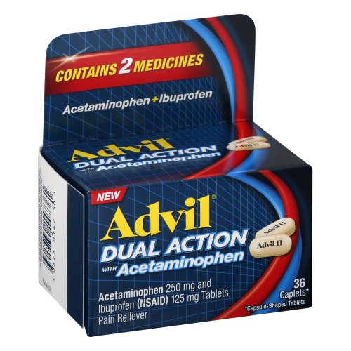 Dual Action Coated Caplets With Acetaminophen, 36 ct