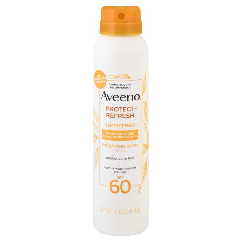 Aveeno Protect + Refresh Body Sunscreen Spray Mist With Broad Spectrum SPF 60