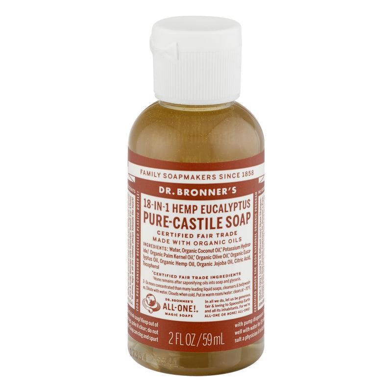 Eucalipto de jabón de cáñamo de cáñamo de cáñamo 18 en 1 del Dr. Bronner, 2 fl oz