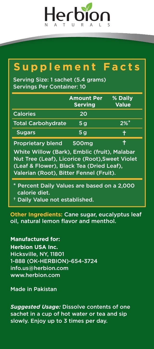 Paquetes de gránulos de cuidado respiratorio de Herbion de 0.19 oz