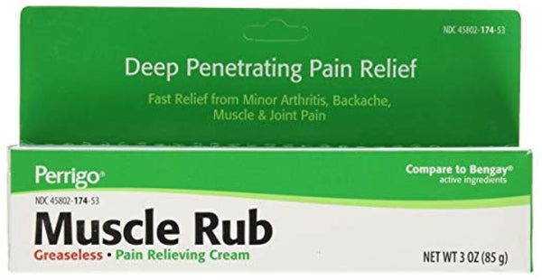 Perrigo Muscle Rub, Pain Relieving Cream, Extra, 3 oz