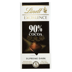 LINDT EXCELLENCE 90% SUPREME DARK CHOCOLATE 3.5 OZ BAR