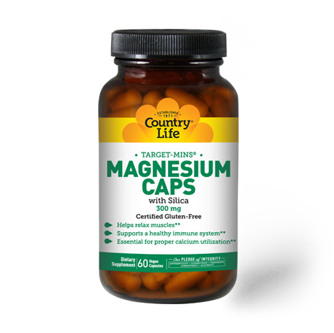 Country Life Magnesium with Silica 300 mg 60 Vegetable Capsules