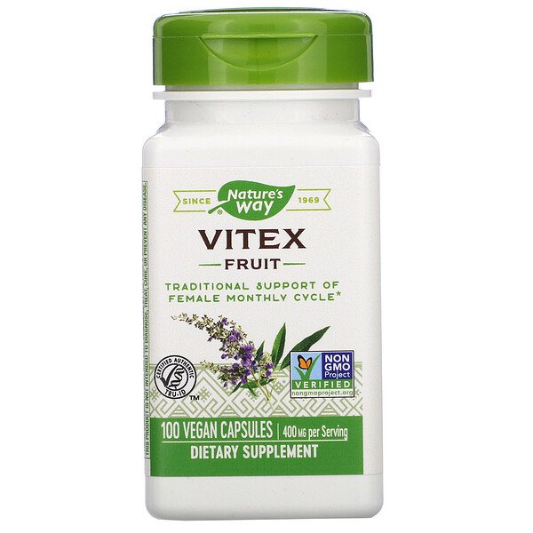 Nature's Way Vitex Fruit 400 mg Cápsulas de vegetales