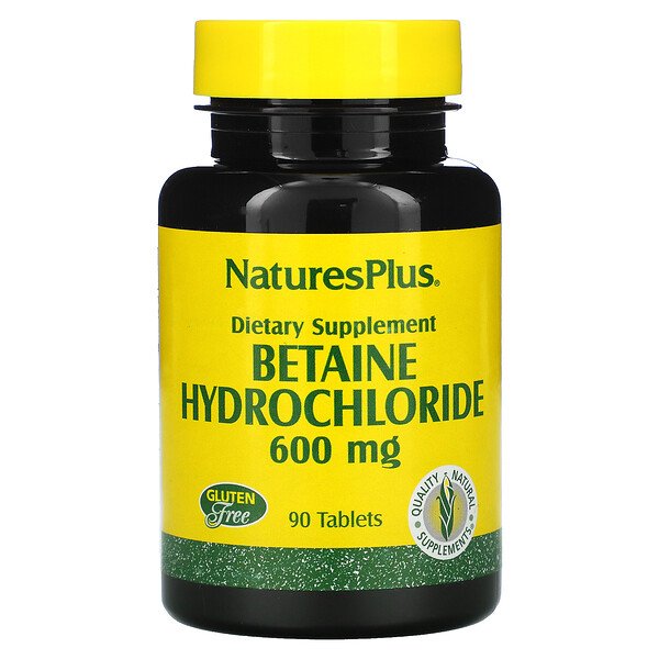 Nature's Plus Betaine Hydrochloride Health 600 mg Tablets
