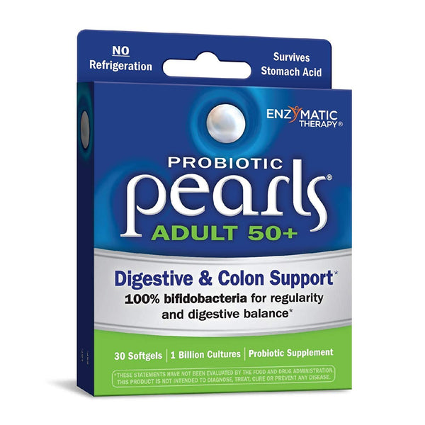 Probiotic Pearls Adult 50+ Digestive & Colon Support, 30 Once Daily Softgels