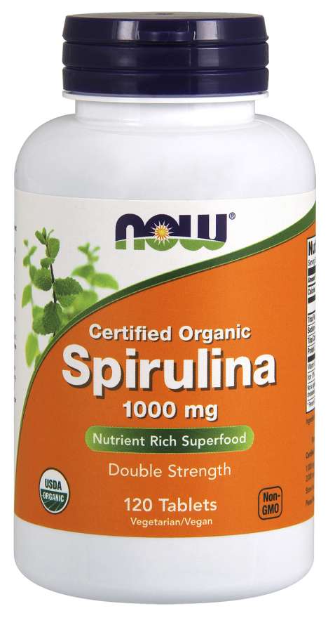 Now Spirulina 1000 mg Organic Tablets