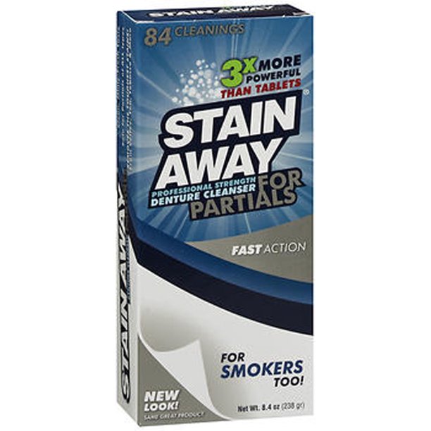 Stain Away Professional Strength Denture Cleanser for Partials, 8.4 OZ