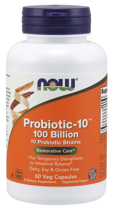 Now Probiotic-10 100 Billion 60 Vegetable Capsules