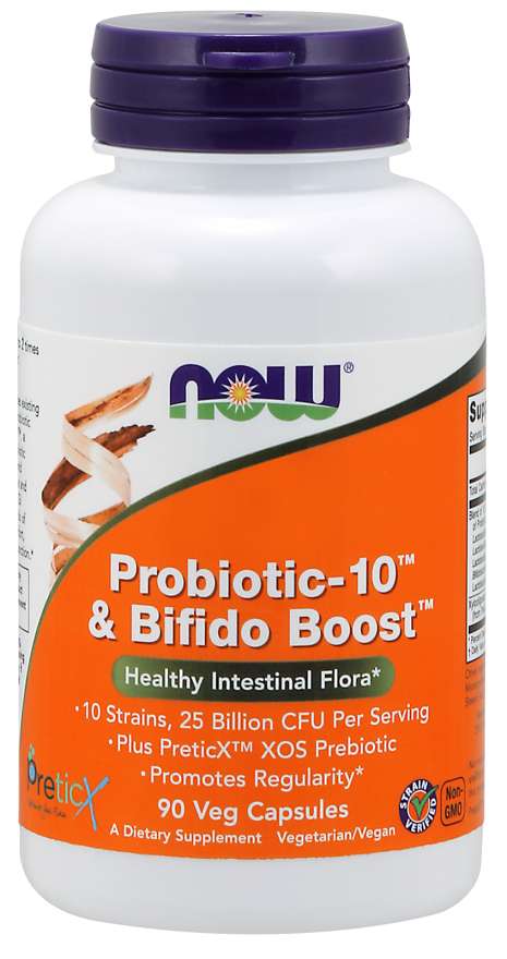 Now Probiotic-10 + Bifido Boost 90 Vegetable Capsules
