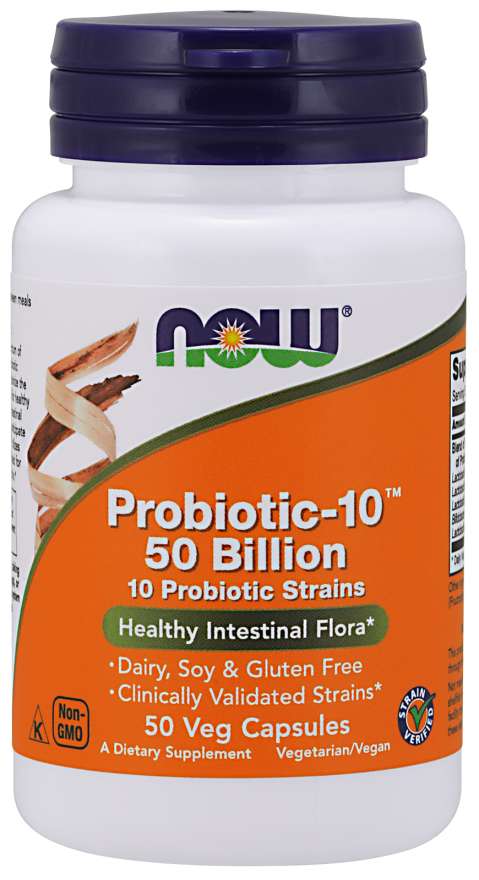 Now Probiotic-10 50 Billion 50 Vegetable Capsules